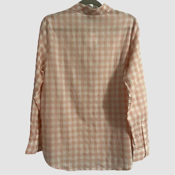 NWT Always and Forever Dusty Pink Gingham Half Button Up Popover Top Size Medium - Picture 3 of 8
